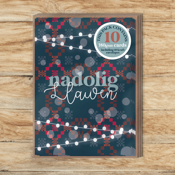 Festive Blanket Welsh theme A7 card packs