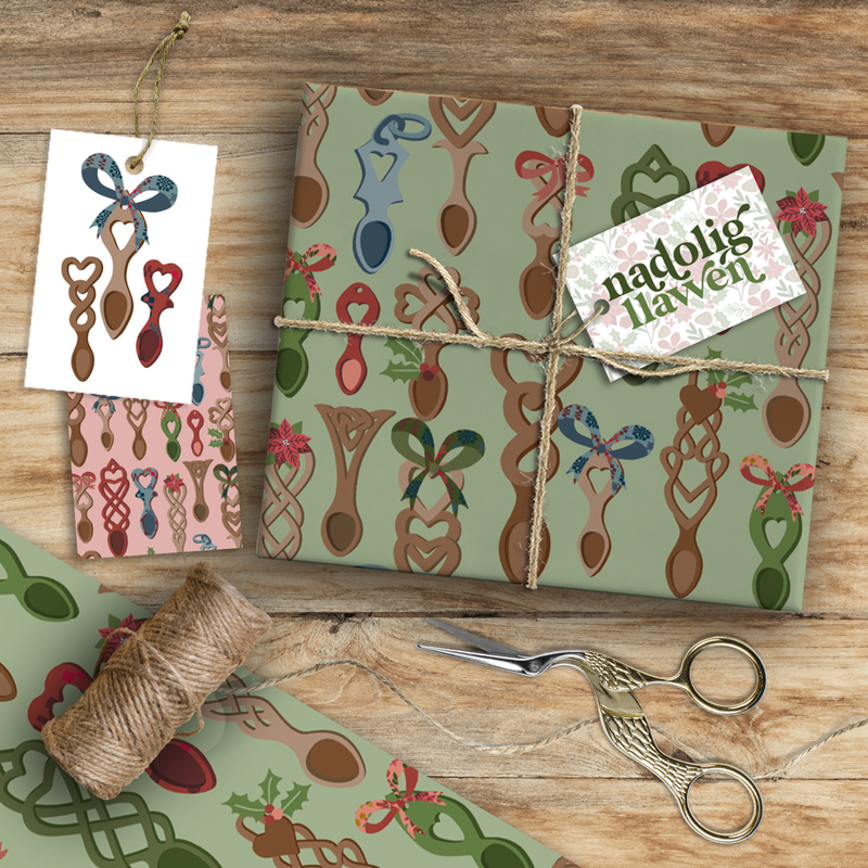 Festive Lovespoons Wrapping paper