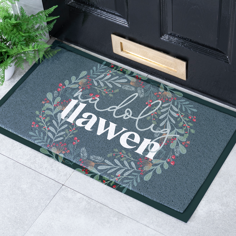 Nadolig Wreath Noodle Door Mat