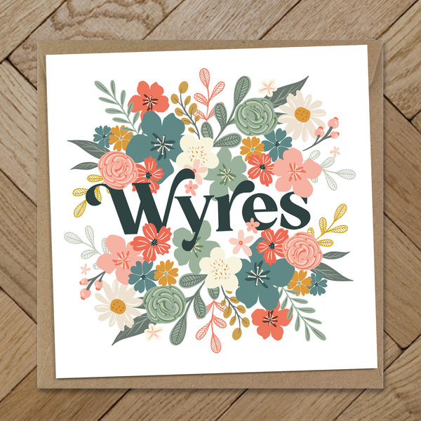 Wyres bouquet / Granddaughter card