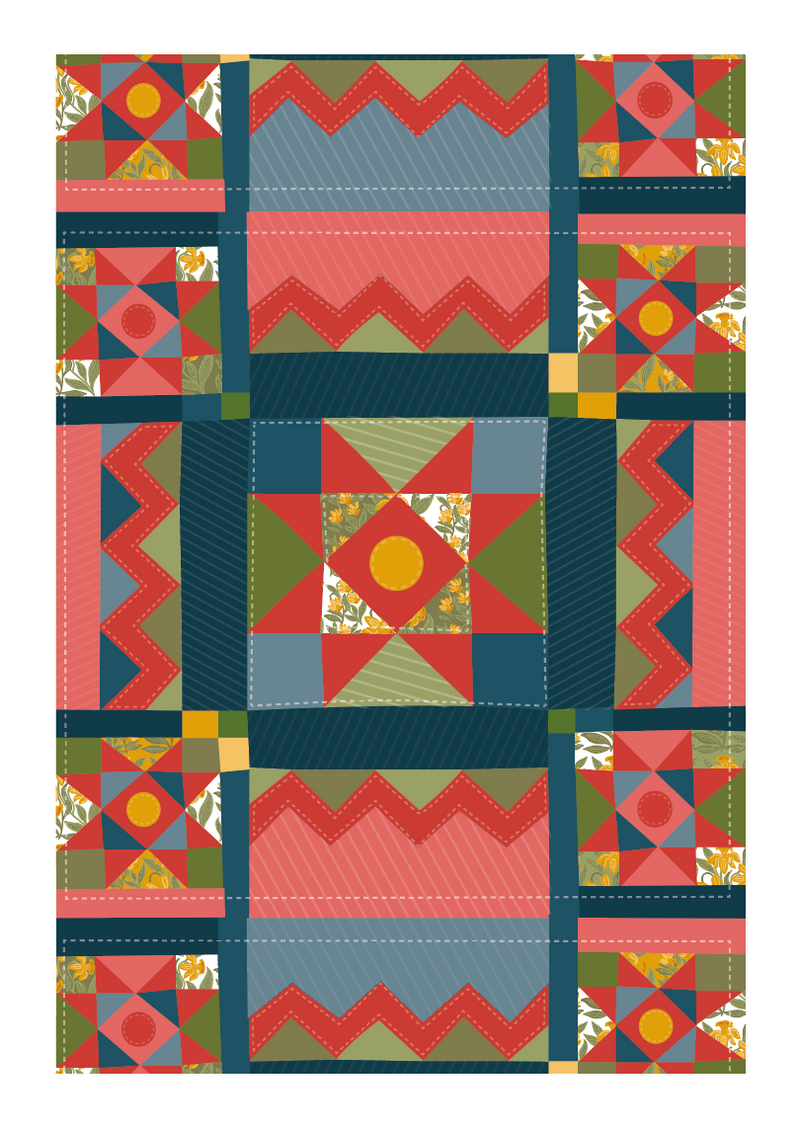 Welsh quilt A4 Print