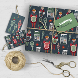 A Very Welsh Christmas designer wrapping sheets and tags